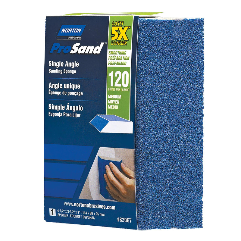 ProSand 5X Single Angle Sanding Sponge - 3-1/2" x 4-1/2" - Grit:80 Grit